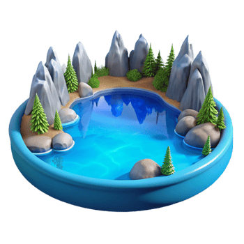 wonderful abstract Serene Blue Lake Scenery Transparent genuine png