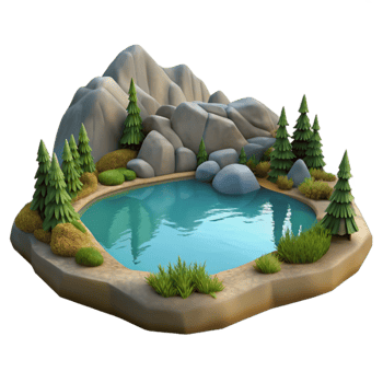 wonderful artistic Serene Lake Landscape Cutout on Transparent Background exclusive png