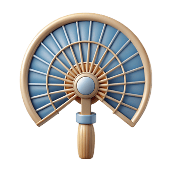 unforgettable impressionist Photorealistic, ultra-detailed, isolated cutout of a vintage handheld fan with Transparent Background original png