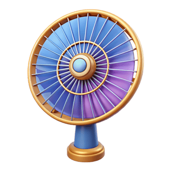 pristine unforgettable Photorealistic, ultra-detailed, isolated cutout of a vintage handheld fan with Transparent Background png