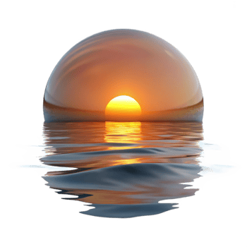 serene classic Serene Sunset Reflection Cutout Calm Water Surface exclusive png