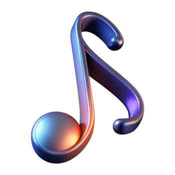 dazzling acclaimed A single musical note formed by a ribbon of light with Transparent Background png