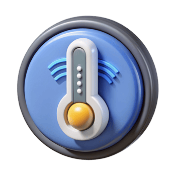 pristine signature Smart thermostat controlling temperature with Transparent Background png