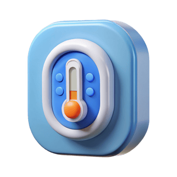 wonderful futuristic Smart thermostat controlling temperature with Transparent Background masterfully captured png