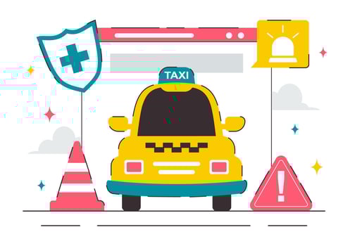 Illustration of Emergency Taxi via Smartphone App with Fast Call and GPS Tools vector