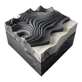 serene abstract Sharp Black and White Fault Line Topography Cutout high resolution png
