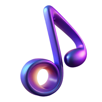 serene tranquil contemporary A single musical note formed by a ribbon of light with Transparent Background detailed png