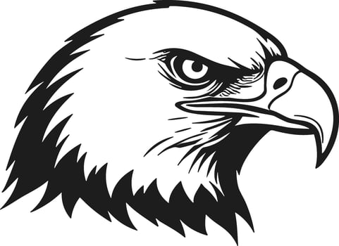 Eagle Head Silhouette - Fierce Bird of Prey Illustration for Logos and Prints vector