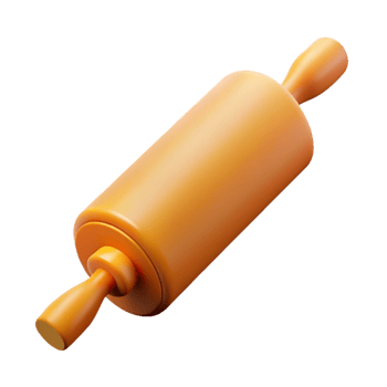impressive art deco Concept art style, isolated cutout of a vintage rolling pin, hyper-specific with Transparent Background professional png