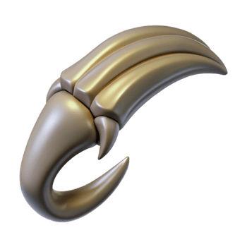 calm serene Isolated cutout, ultra-detailed professional render of a single talon from a Harpy with Transparent Background expertly shot png