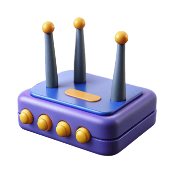 signature minimalist Router with multiple antennas with Transparent Background luxury png