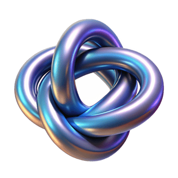 elegant notable Concept art style, isolated cutout, a single, intricately woven knot of shimmering, metallic threads with Transparent Background png