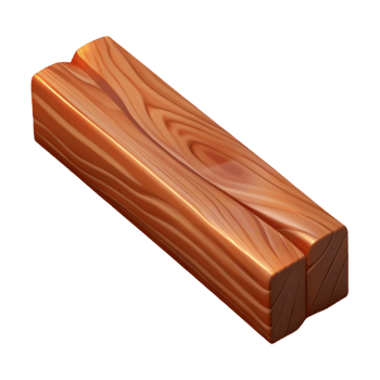 vibrant coveted Hyper-specific professional render of a single, intricately carved wooden beam Isolated cutout with Transparent Background png