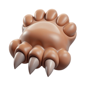 radiant classic Isolated cutout, ultra-detailed professional render of a single Sphinx's paw, clawed with Transparent Background ultra HD png