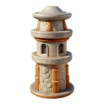 impressive creative Side View Terraform Tower Isolated on Transparent Background high quality png