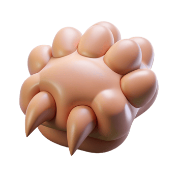 impressive bold avant-garde Isolated cutout, ultra-detailed professional render of a single Sphinx's paw, clawed with Transparent Background original png