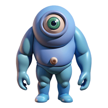 captivating harmonious abstract Cyclops, one-eyed giant with Transparent Background fine detail png