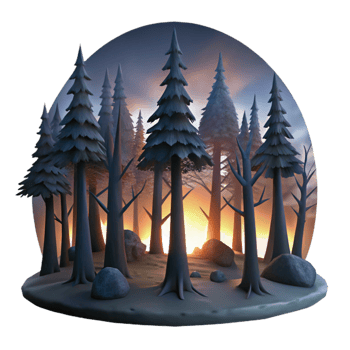 impressive abstract Silhouetted Mountains at Dusk Transparent Background detailed png
