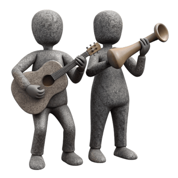 vibrant abstract Silhouetted Serenaders Isolated on White Background exclusive png