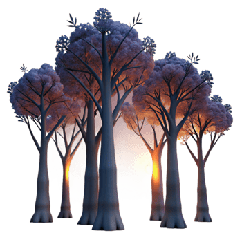vibrant minimalist Silhouetted Trees at Dusk Cutout Transparent genuine png