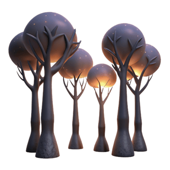 beautiful minimalist Silhouetted Trees at Dusk Cutout Transparent professional png