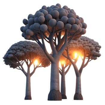 beautiful abstract Silhouetted Trees at Dusk Cutout Transparent exclusive png