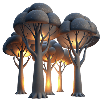 impressive creative Silhouetted Trees at Dusk Cutout Transparent detailed png
