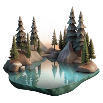 extraordinary artistic Silhouette Lake Trees Cutout Transparent Background authentic png