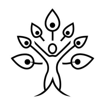 People Tree Logo and Wellness Icon Set Fitness, and Nature Design Vectors