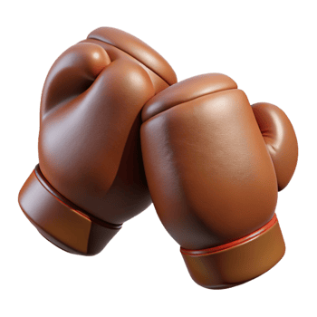 impressive calm industrial A pair of boxing gloves made of worn leather with Transparent Background top-tier png