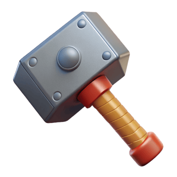enchanting contemporary Thor's hammer, Mjolnir with Transparent Background sharp png