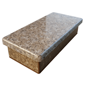 gorgeous nostalgic tropical Hyper-specific professional render of a single, granite countertop slab with a polished finish Isolated cutout with Transparent Background studio quality png