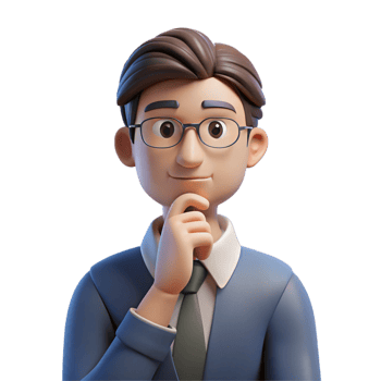serene dynamic elegant Portrait of a thinking teacher, with Transparent Background premium png