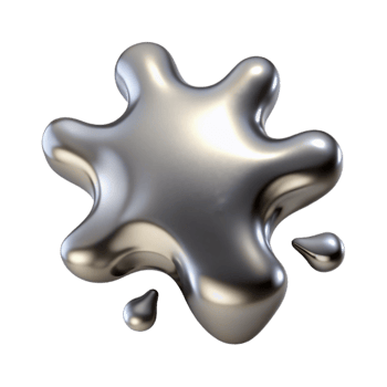 beautiful traditional Silver Alloy Splash Isolated Element with Shadow exclusive png
