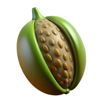inspired abstract Hyper-specific, professional render, isolated cutout, photorealistic single, seed pod with intricate textures with Transparent Background high quality png