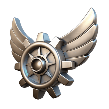 beautiful modern Silver Cogwheel Wings Dynamic Angle Cutout authentic png