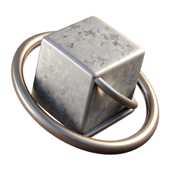 serene traditional Silver Cube Rotating in Simulated Gravity Cutout png
