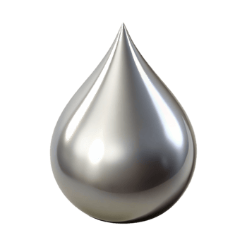 magnificent classic Silver Liquid Metal Drop Isolated Element png