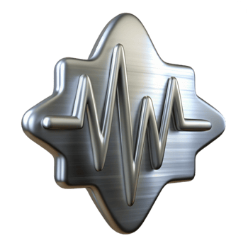 beautiful contemporary Silver Soundwave Design Cutout with Reflective Surface genuine png