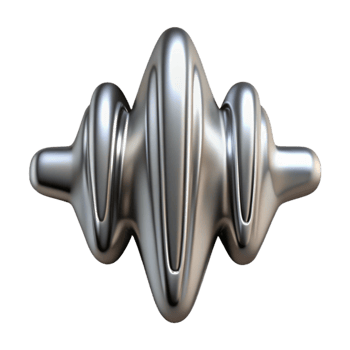 vibrant creative Silver Soundwave Design Cutout with Reflective Surface detailed png