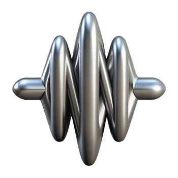 elegant classic Silver Soundwave Design Cutout with Reflective Surface authentic png