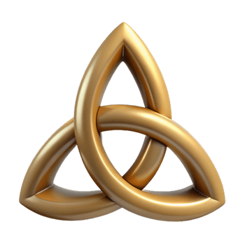 spectacular renaissance Triquetra, Celtic symbol with Transparent Background refined png