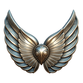impressive abstract Silver Steampunk Wings Cutout Transparent Background authentic png