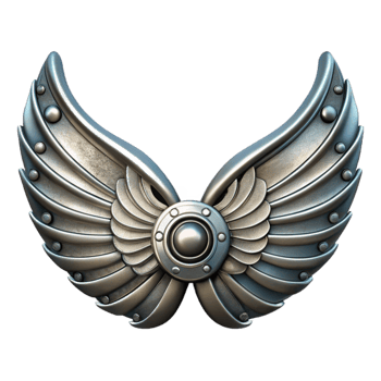 vibrant vintage Silver Steampunk Wings Cutout Transparent Background png