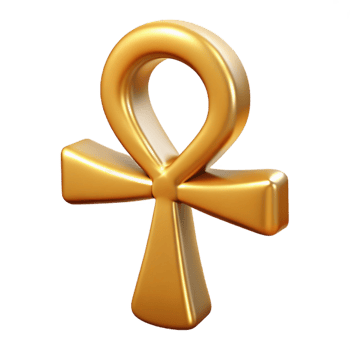 tranquil vibrant Ankh, Egyptian symbol of life with Transparent Background genuine png