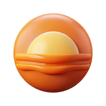 beautiful contemporary Simple Sunset Icon Isolated with Orange Circle and Gradient genuine png