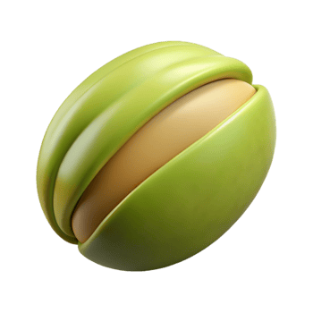 remarkable impressionist Professional render ultra-detailed isolated cutout of a single pistachio, shelled, with Transparent Background luxury png