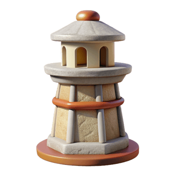 vibrant creative Simple Terraform Tower Cutout on Transparent Background original png