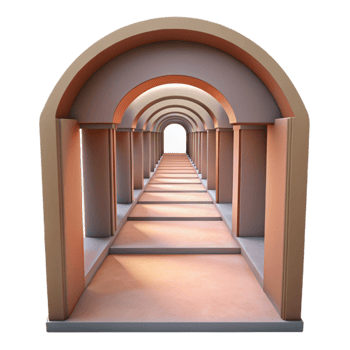 dramatic contemporary Simple Virtual Corridor with Perspective Cutout professional png