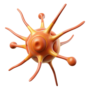 sought-after modern Hyper-specific professional render, isolated cutout, single neuron cell, scientifically accurate with Transparent Background artisan png